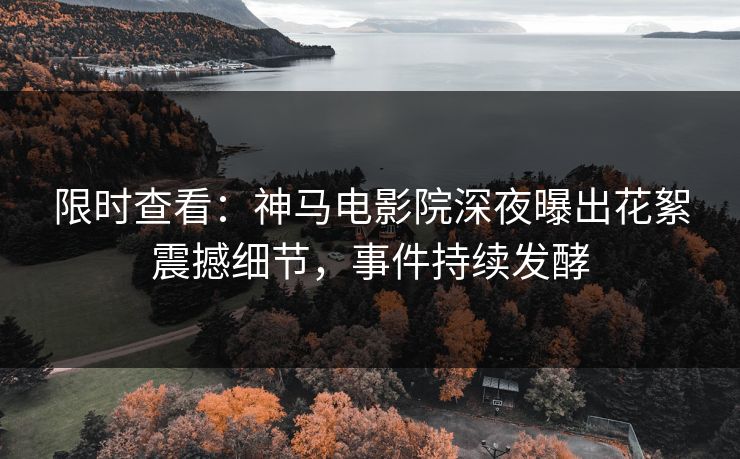 限时查看：神马电影院深夜曝出花絮震撼细节，事件持续发酵
